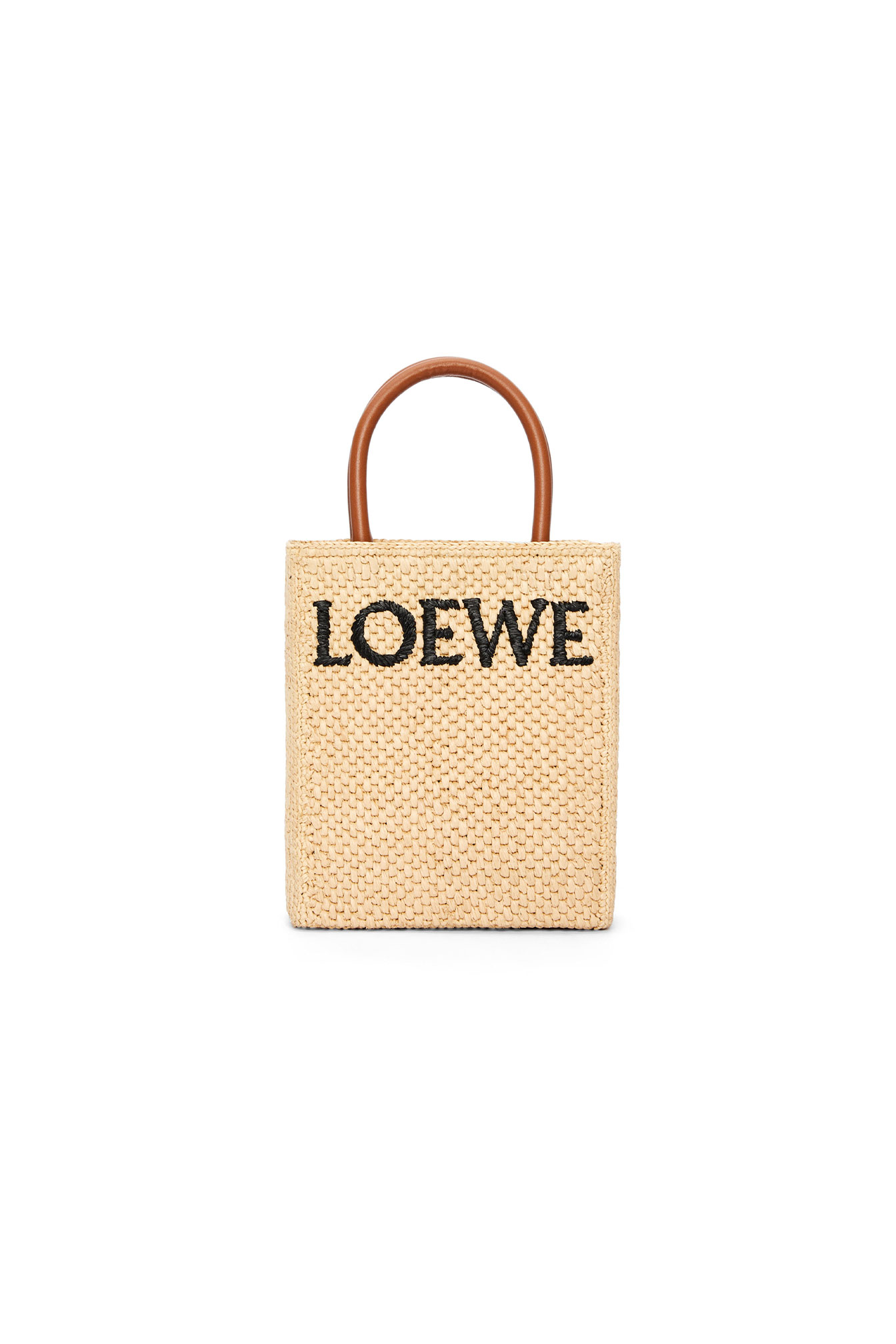 LOEWE Standard A5 Tote Bag In Raffia Natural/Black in Raffia with